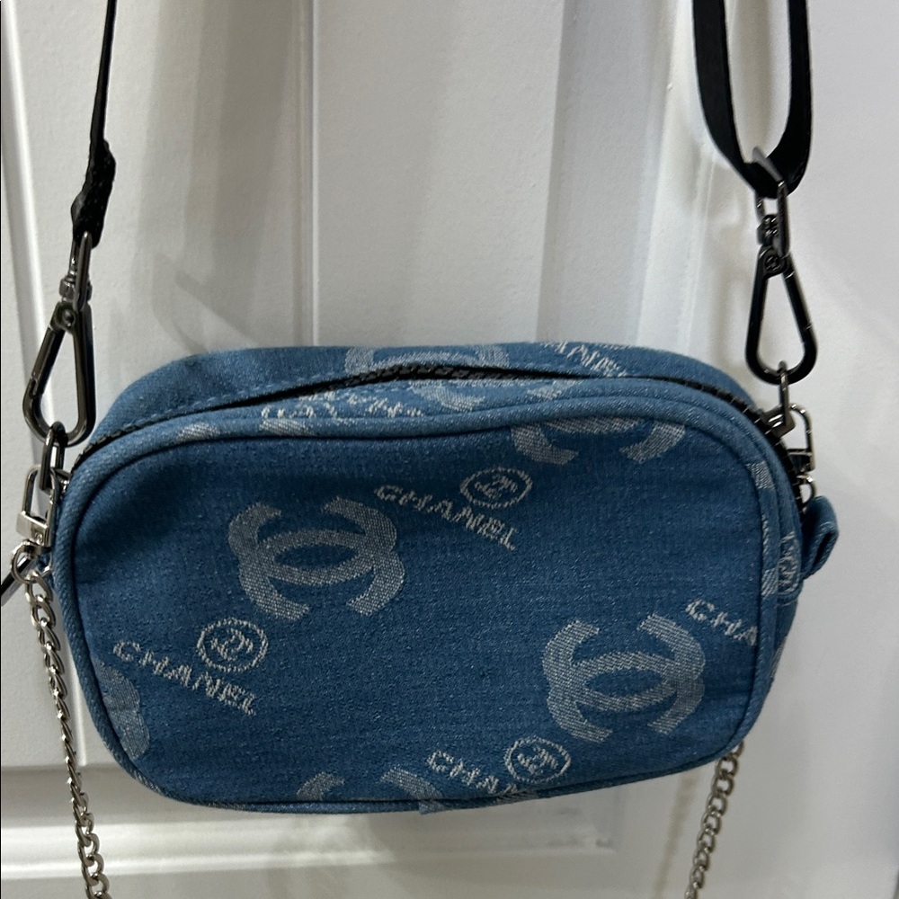 CHANEL Denim Blue Crossbody Bag